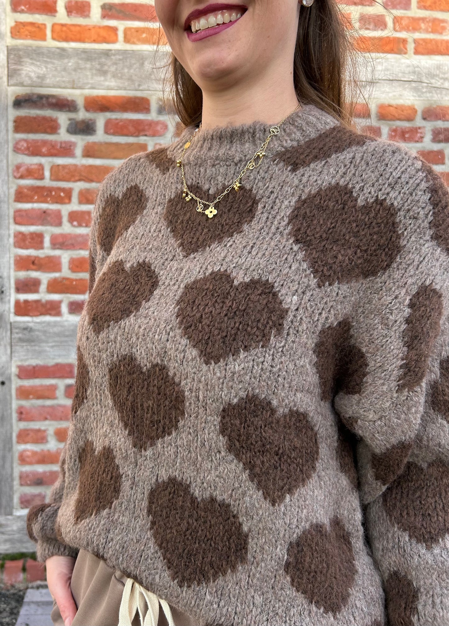 Heartbeat Strickpullover Braun