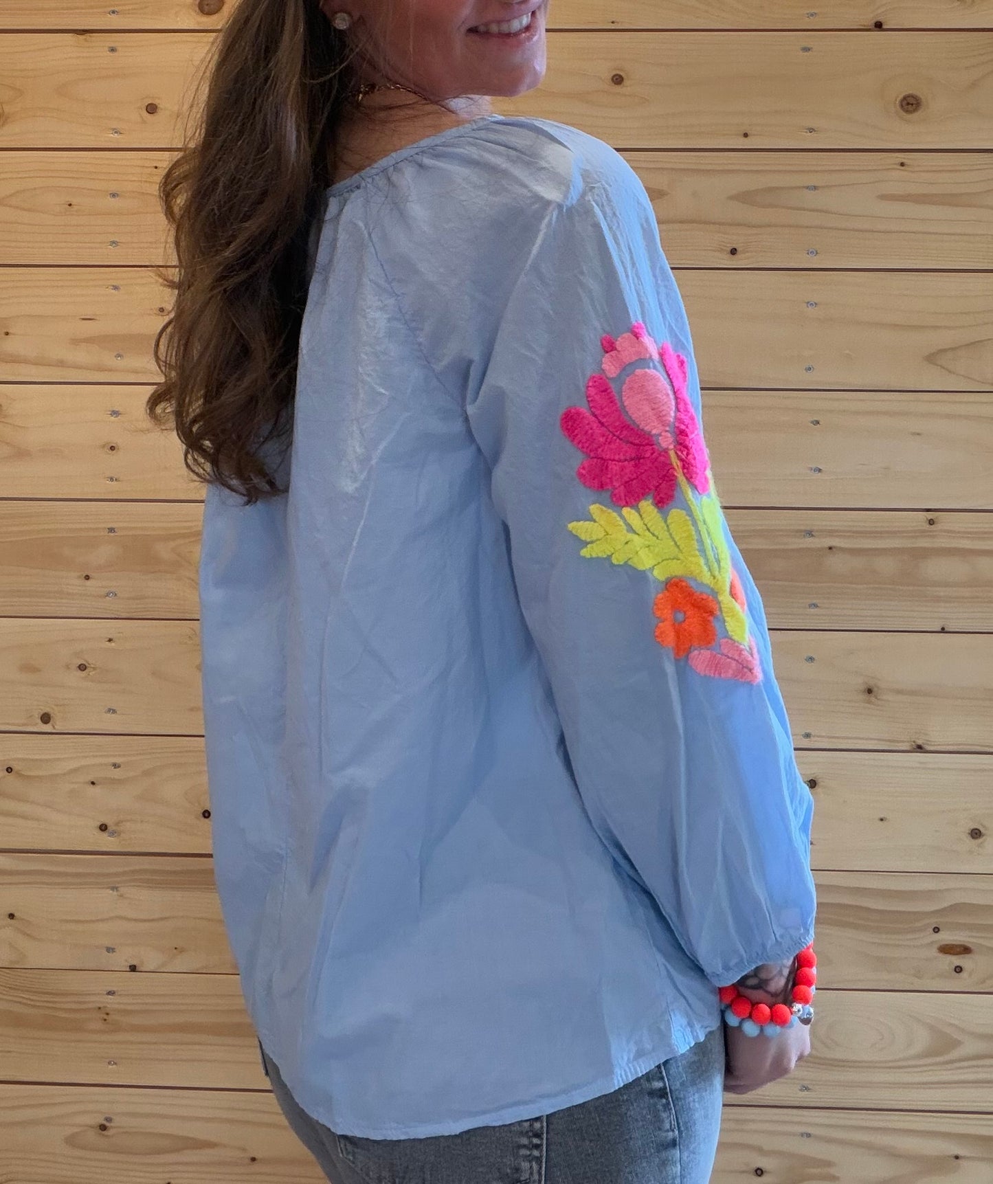 Bluse Flower Breeze Blau