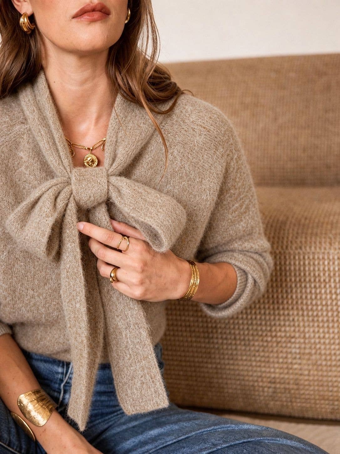 Strickpullover Amara Taupe