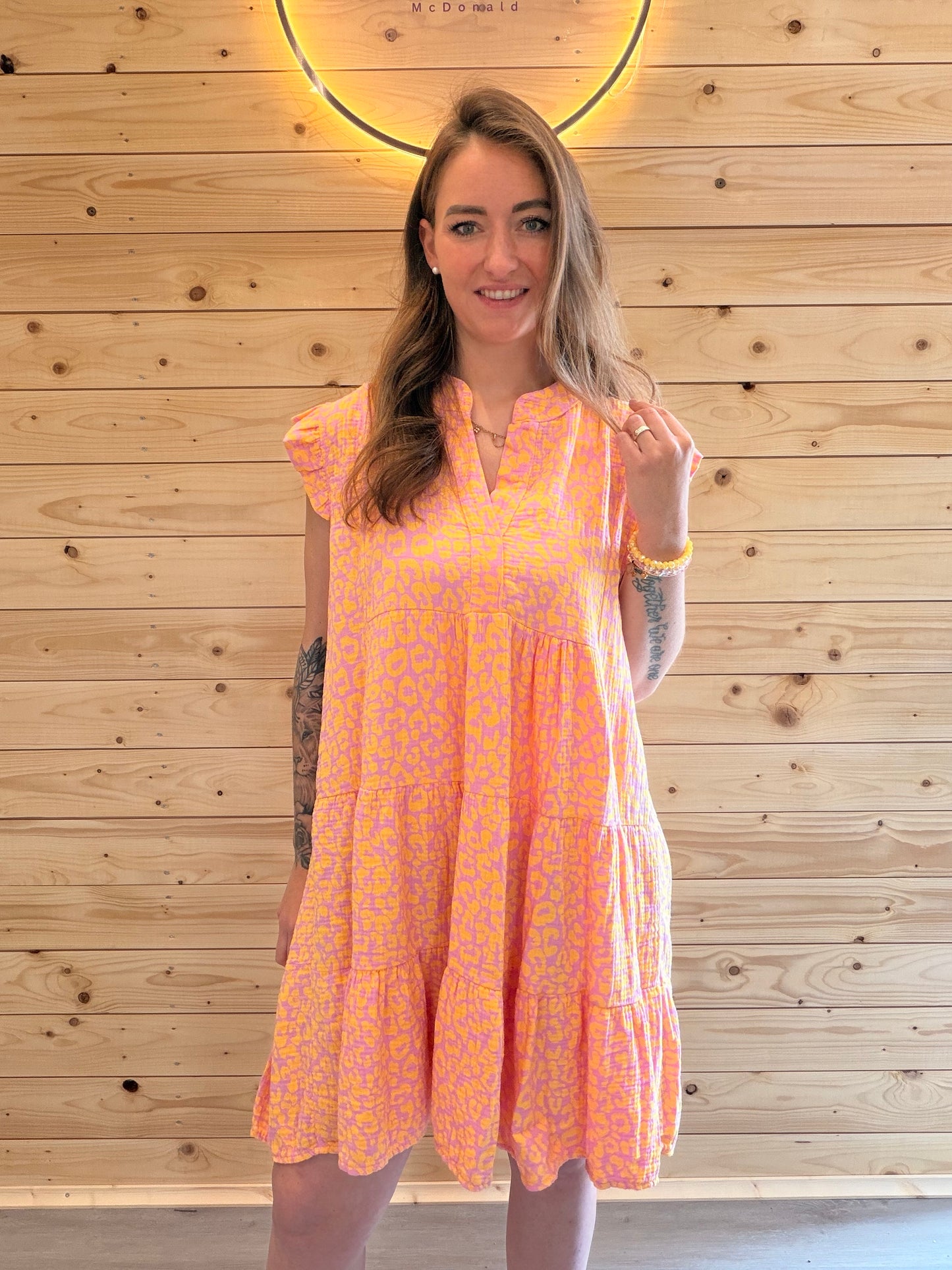 Leo Kleid Rosa/ Gelb – Bella Fit
