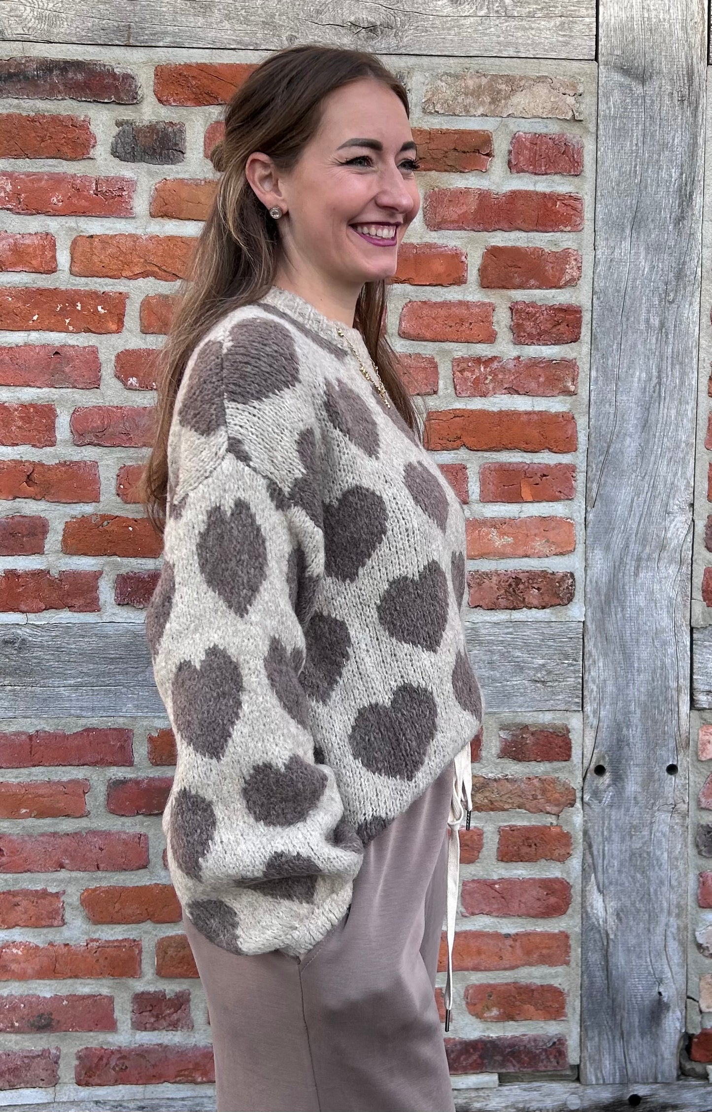 Heartbeat Strickpullover Beige