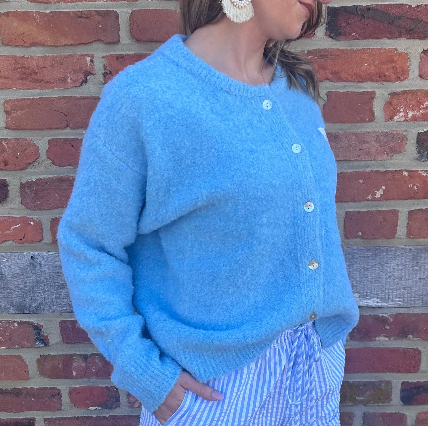 Strickjacke Happy Blau