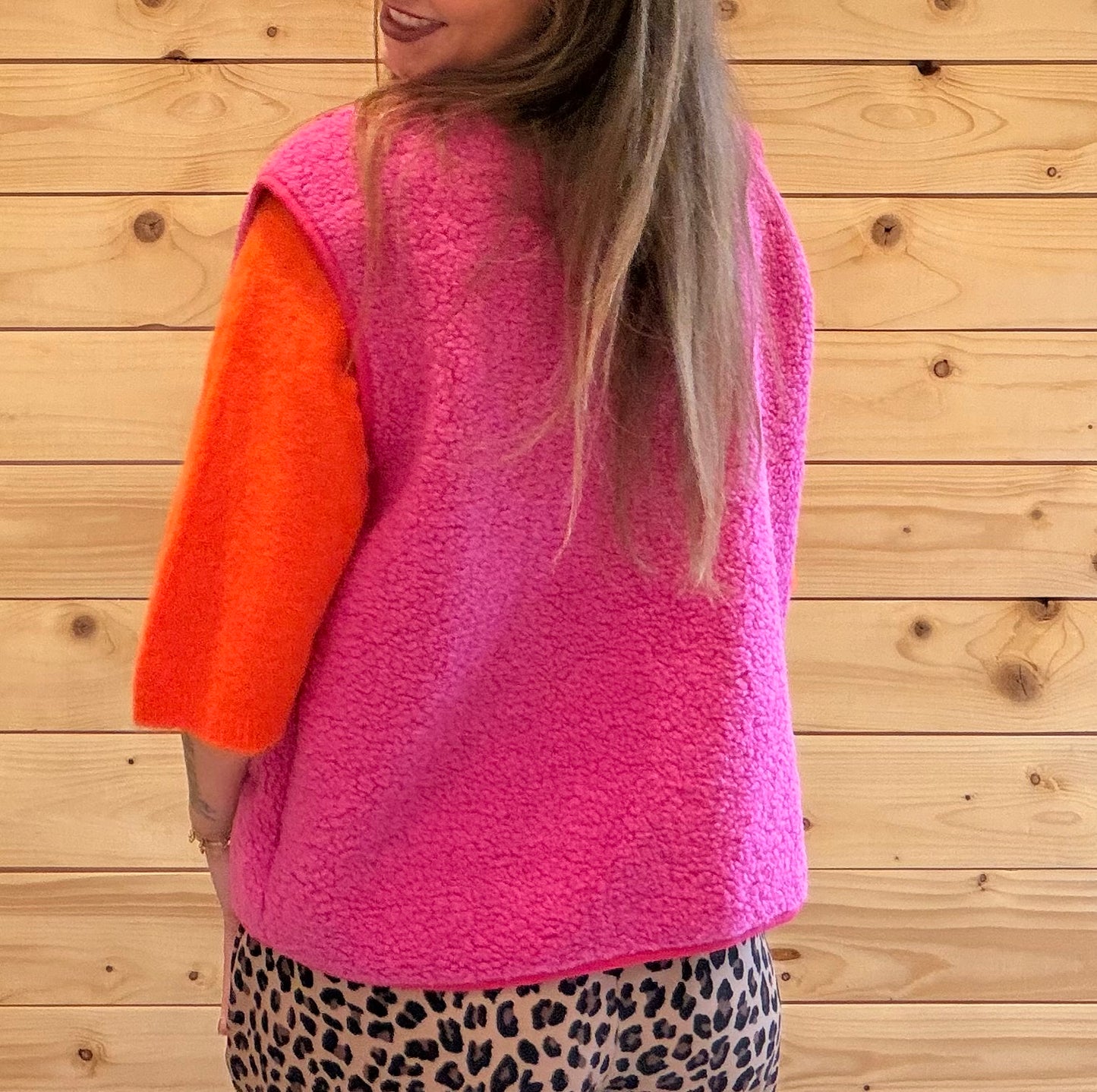Teddy-Weste Juna Pink