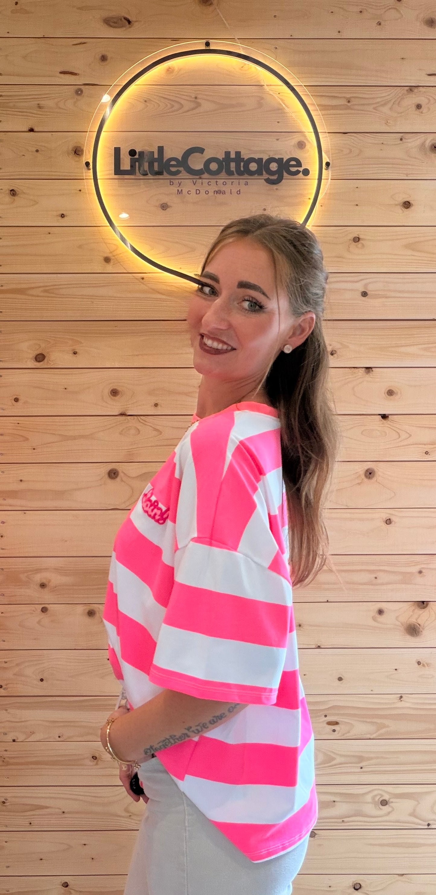 T-Shirt Moin! Weiß/Pink