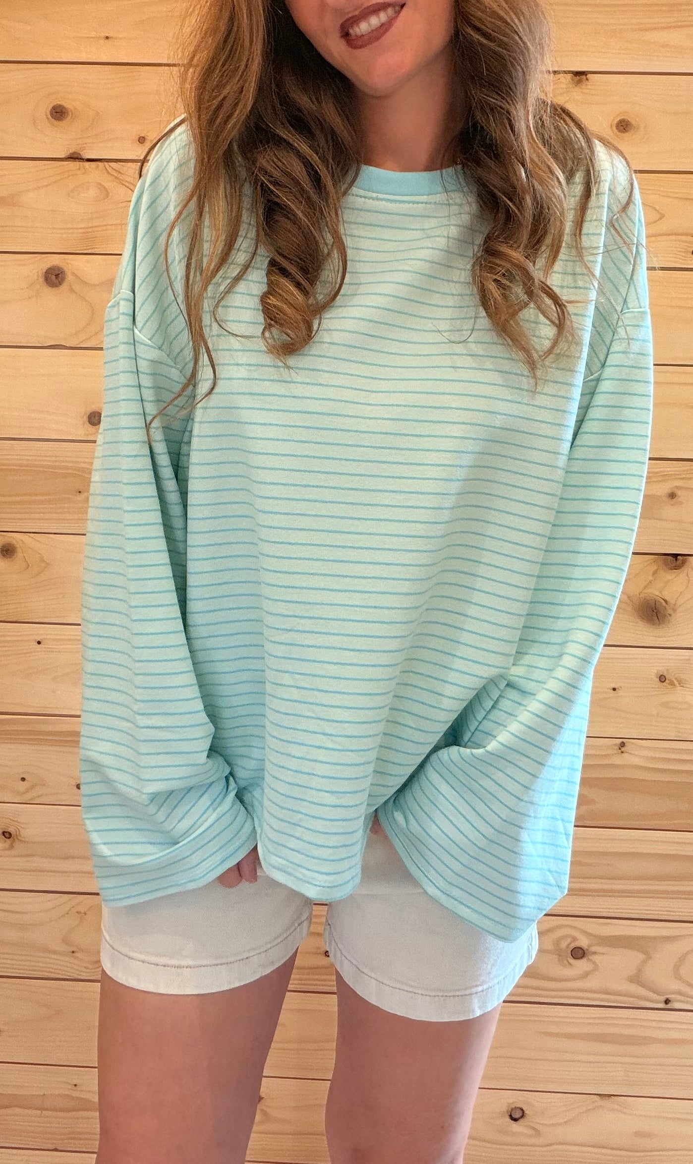 Happy Stripes Sweater Blau