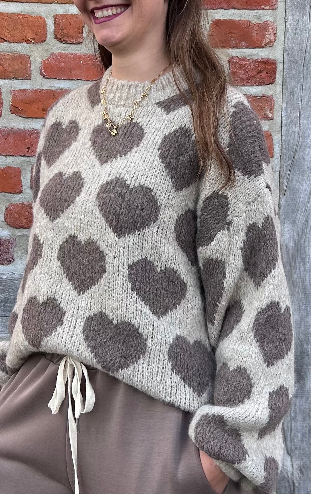 Heartbeat Strickpullover Beige