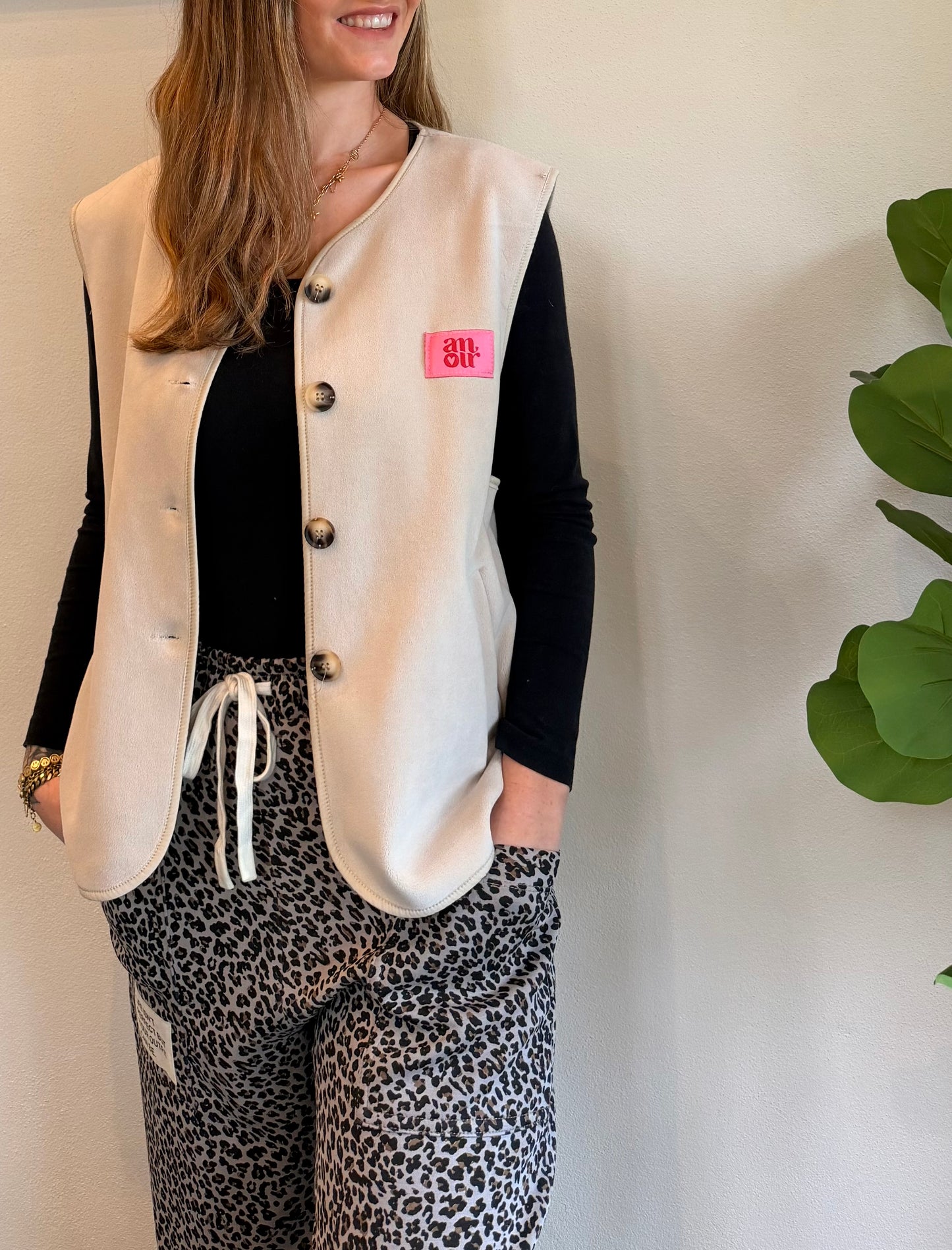 Little Amour Weste Beige