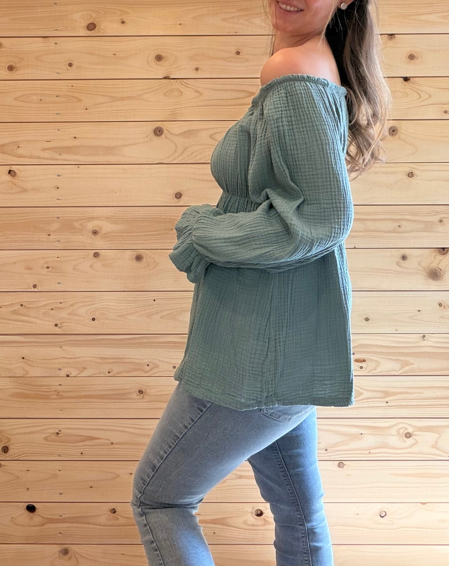 Musselin Dream Bluse Grün