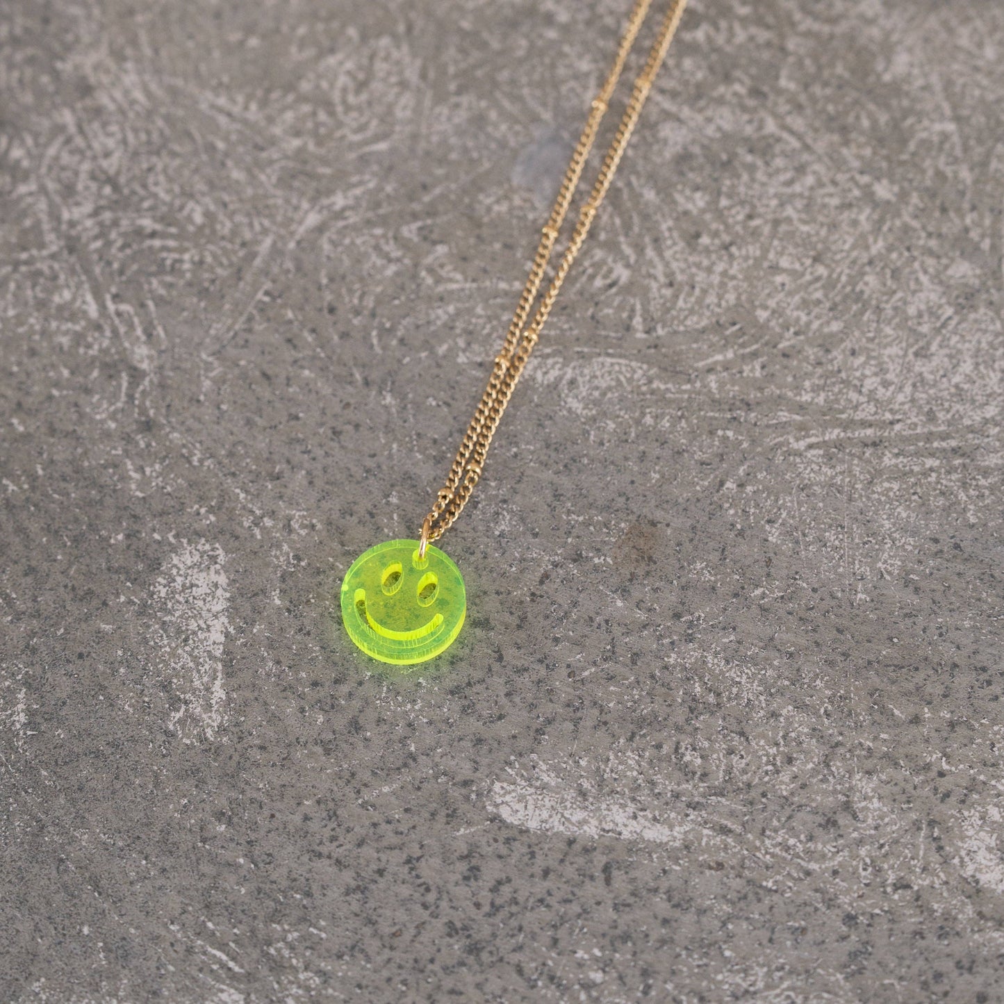 Halskette Lume Charms | Smile Neongelb, Gold