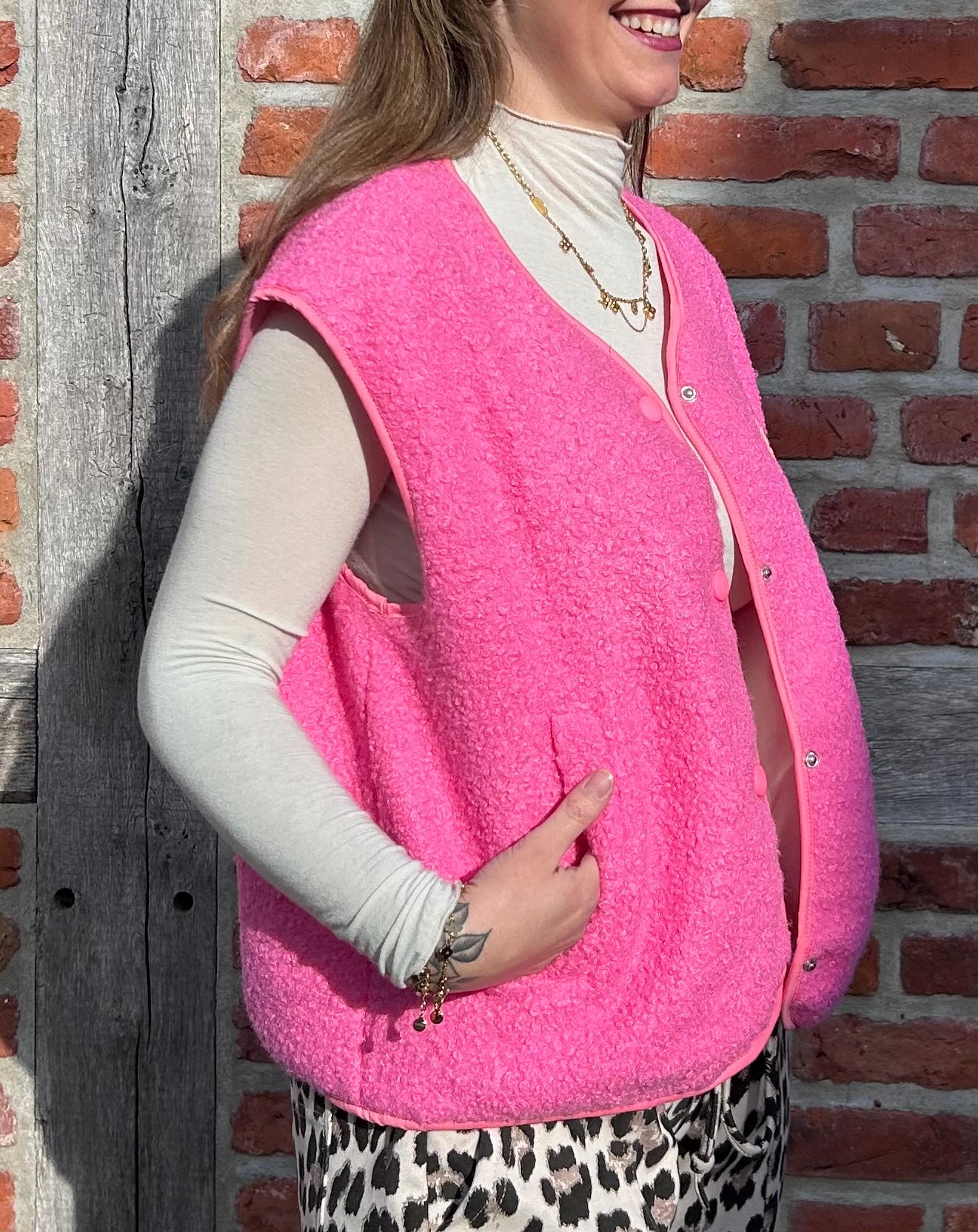 Wild Cozy Weste Pink