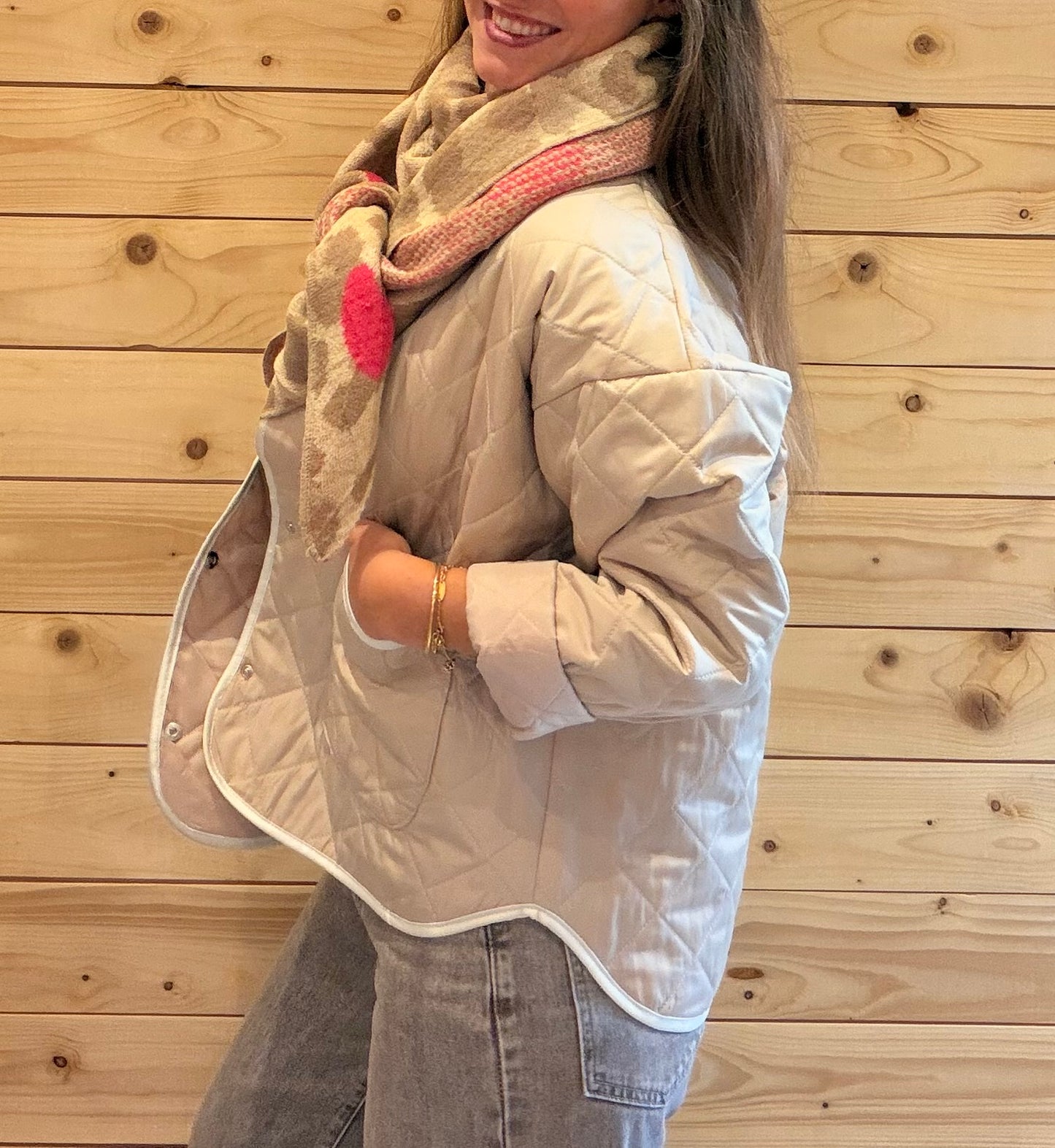 Steppjacke Liv Beige