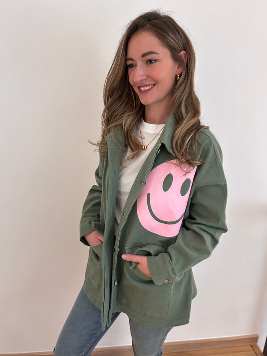 Good Vibes Only – Smiley Jacke Grün