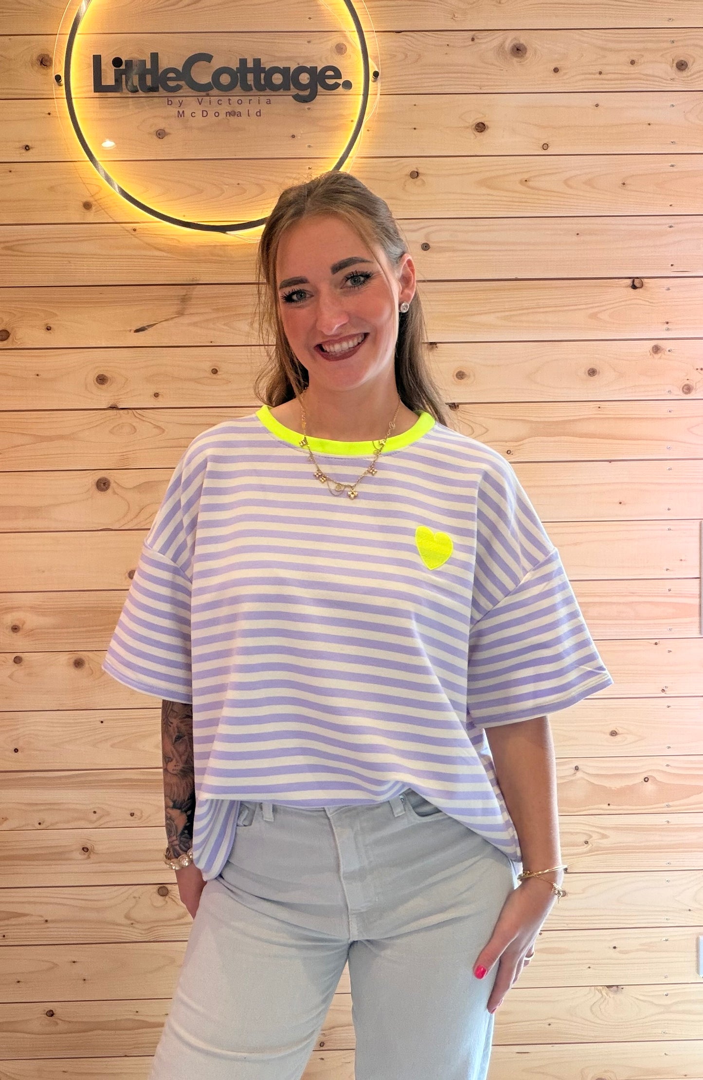 T-Shirt Sweetheart Flieder/Weiss