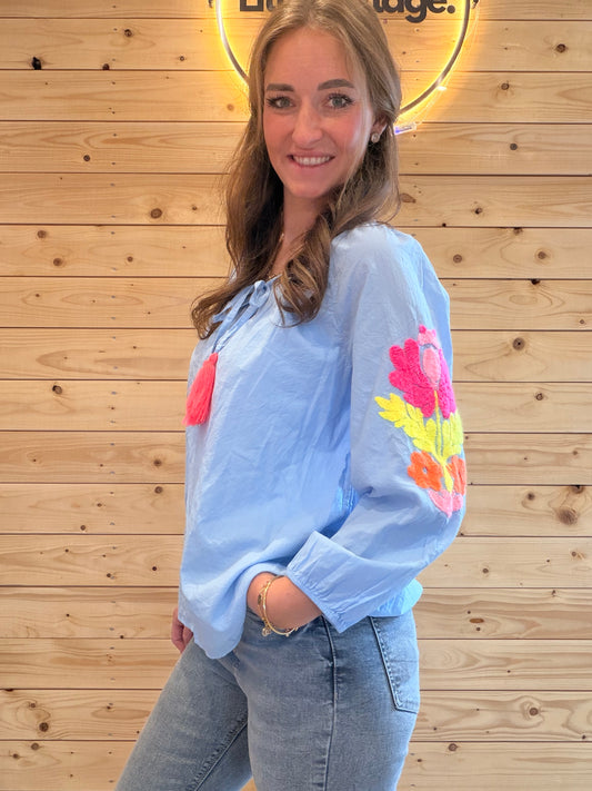 Bluse Flower Breeze Blau