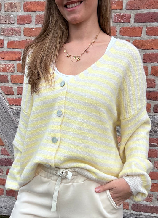 Ibiza Stripe Yellow Cardigan