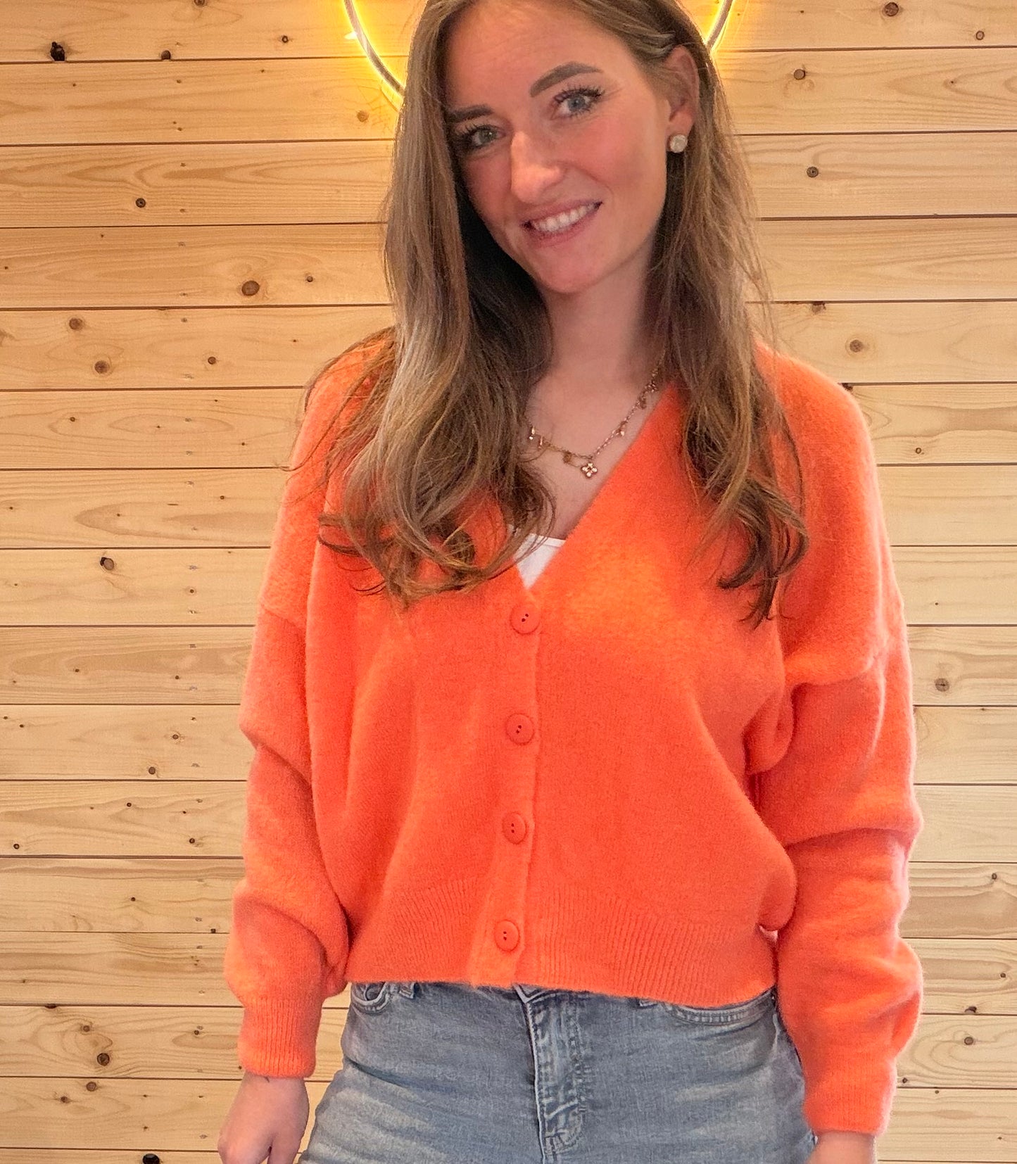 Strickjacke Happy Glow Orange