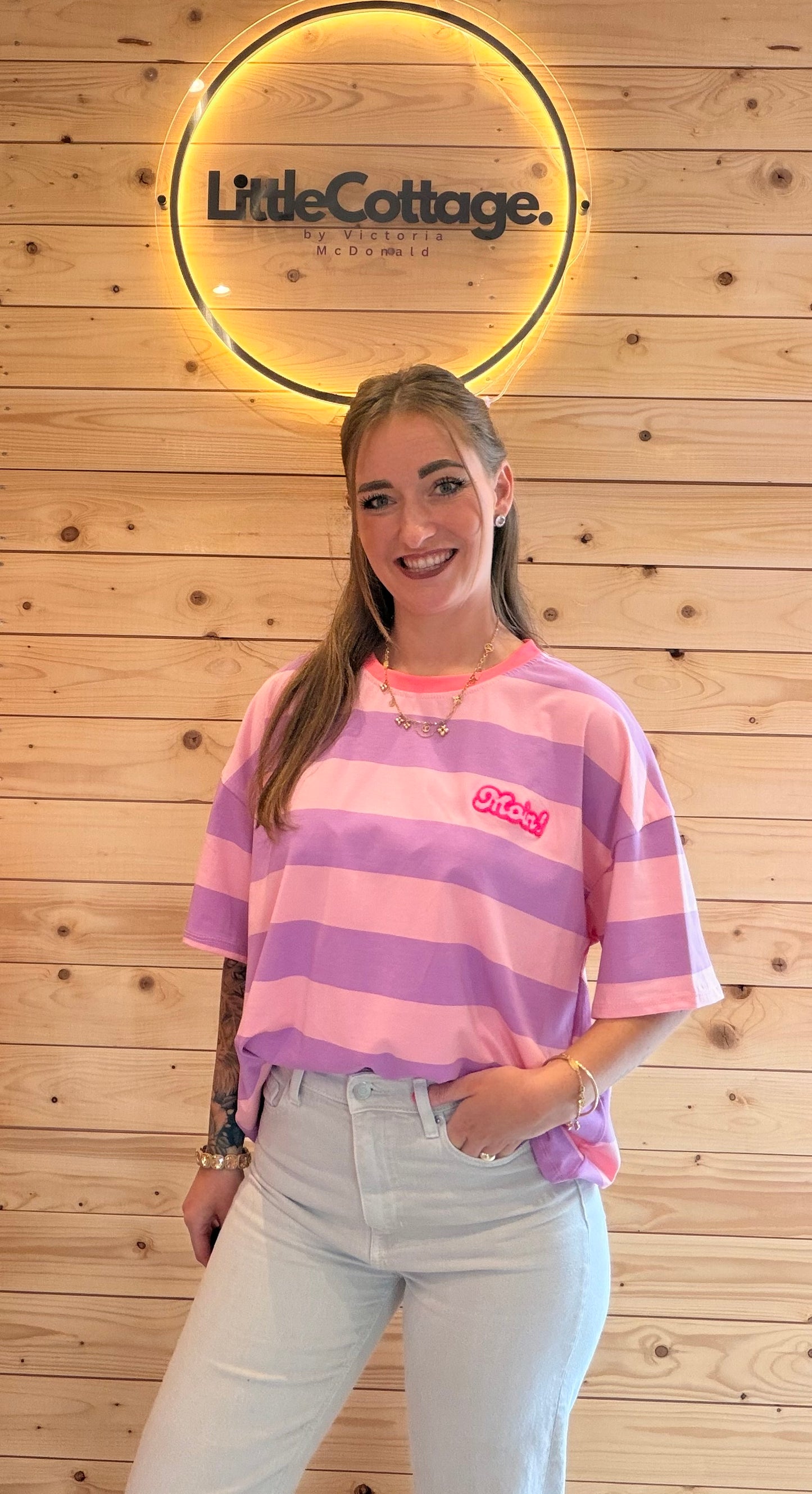 T-Shirt Moin! Rosa/Flieder