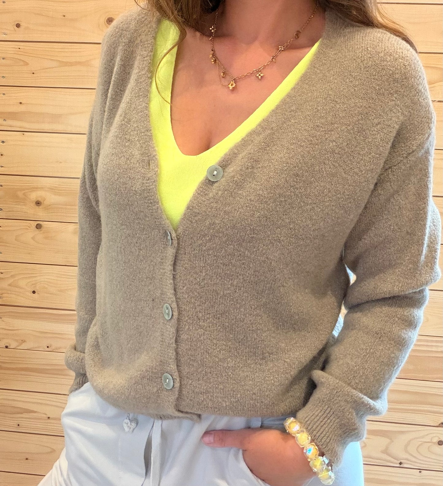 Strickjacke Ella Taupe