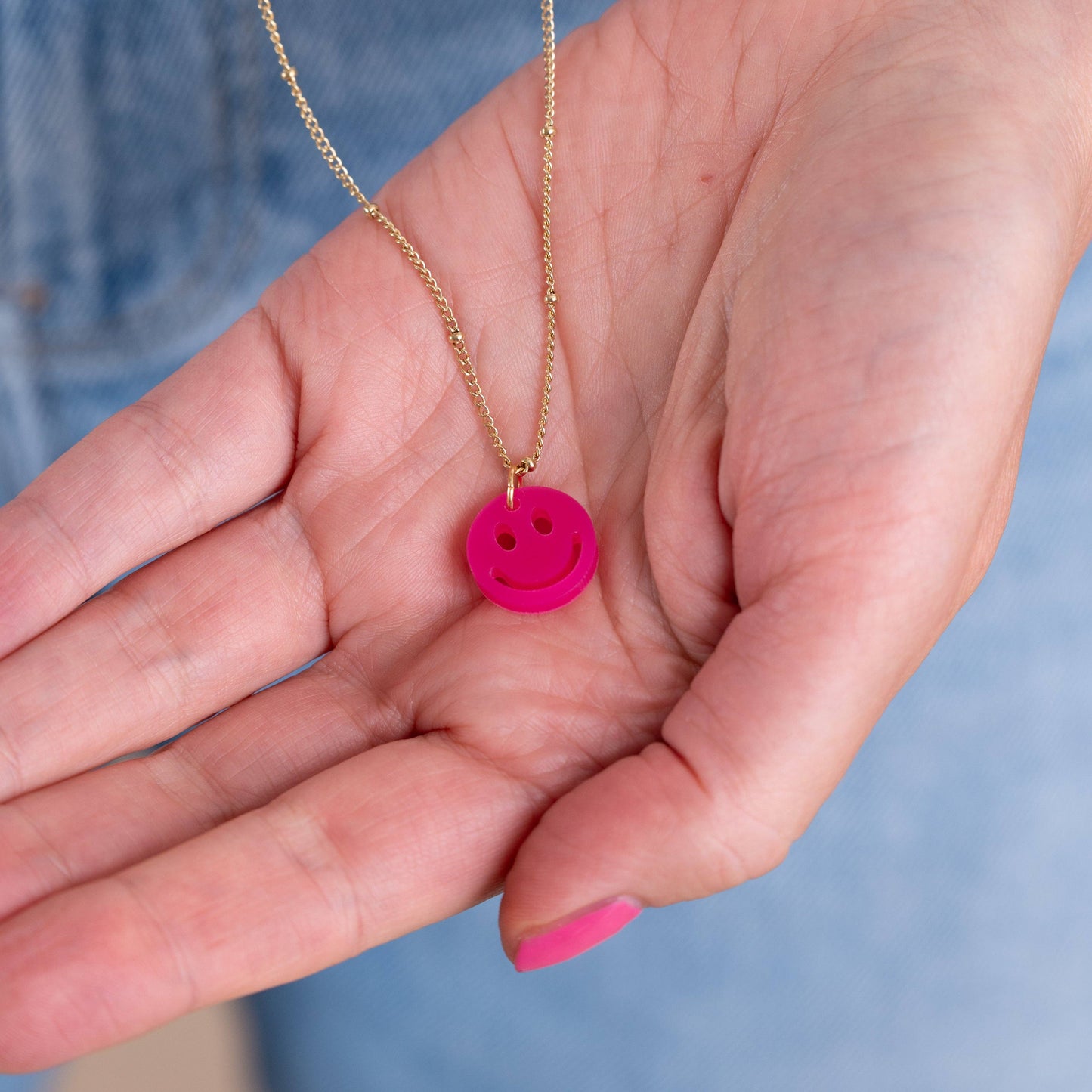 Kette Lume Charms | Smile Fuchsia Gold