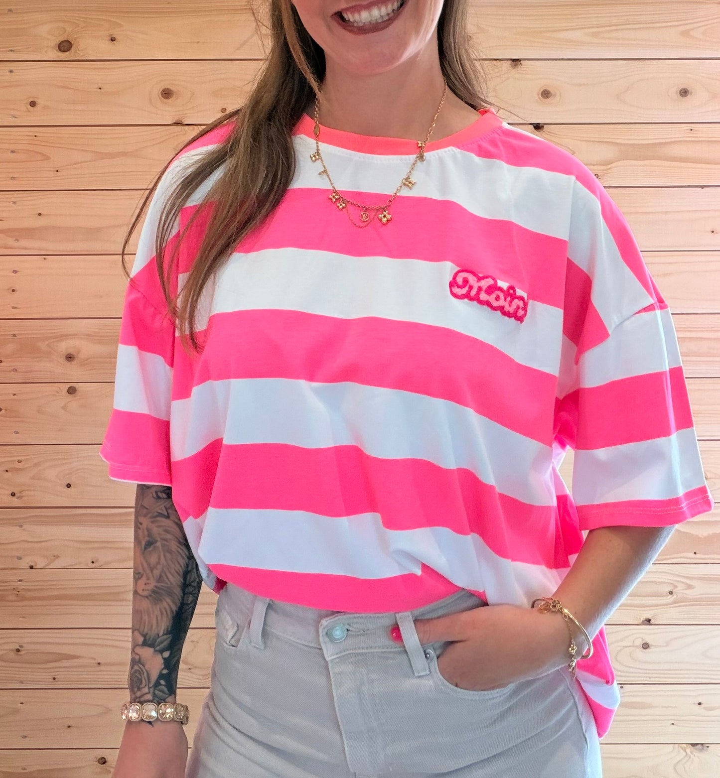T-Shirt Moin! Weiß/Pink