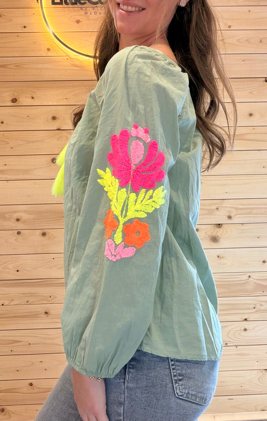 Bluse Flower Breeze Grün