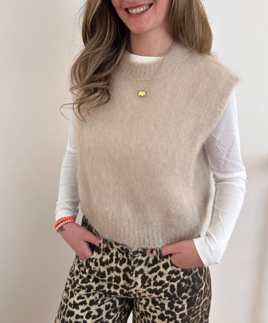 Pullunder Mohair Beige