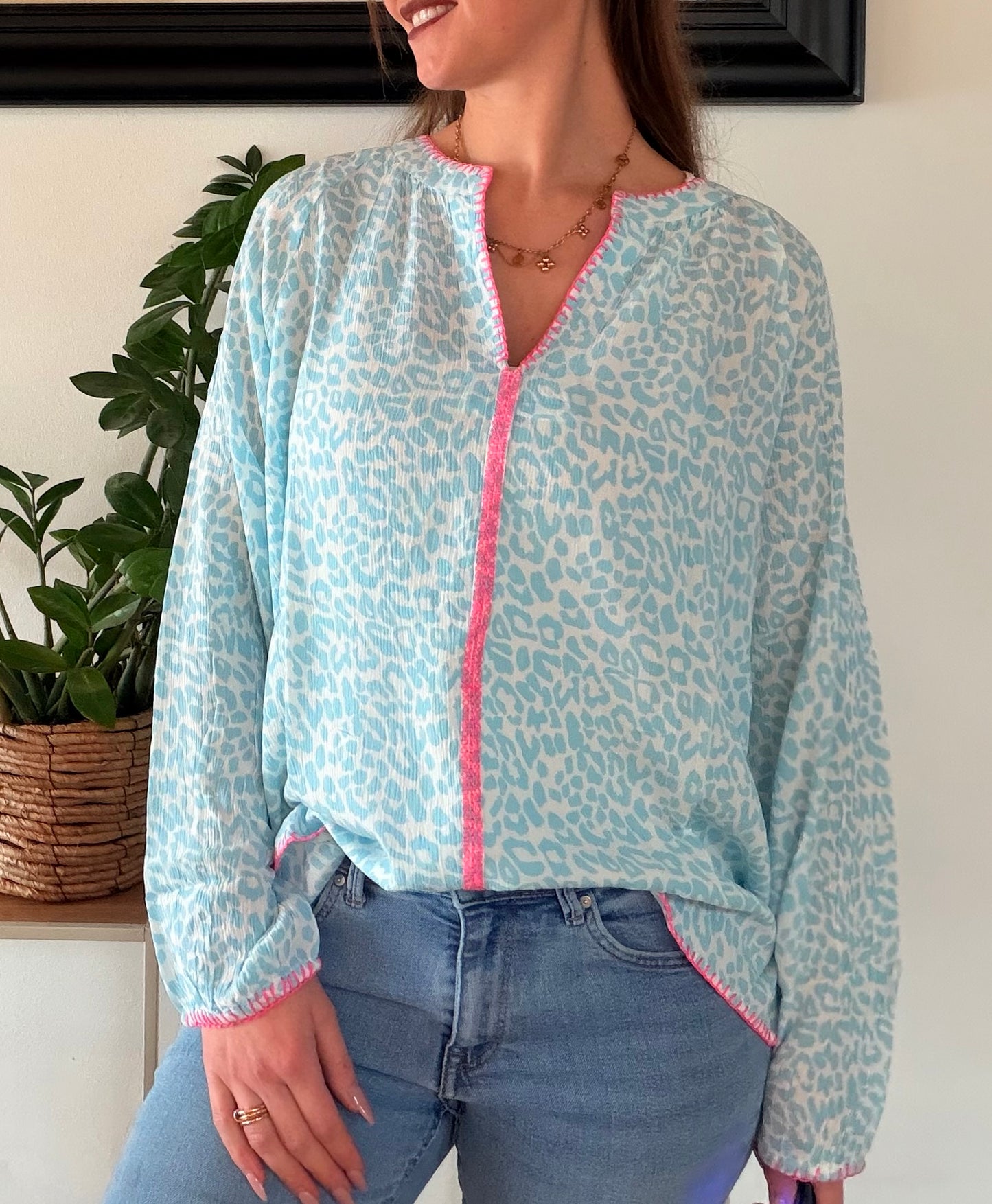 Zwillingsherz Wild Heart Bluse Blau