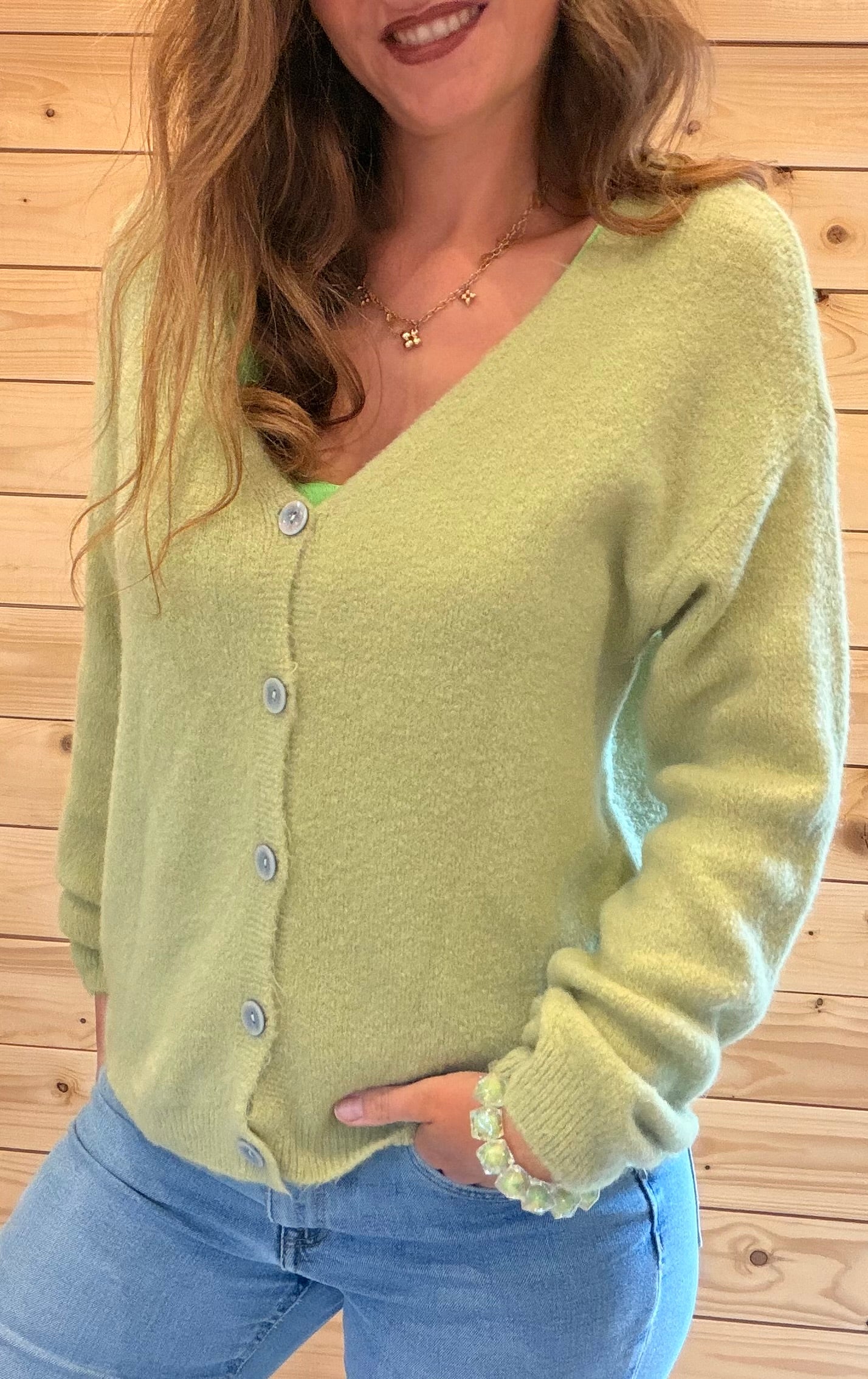 Strickjacke Ella Pistazie