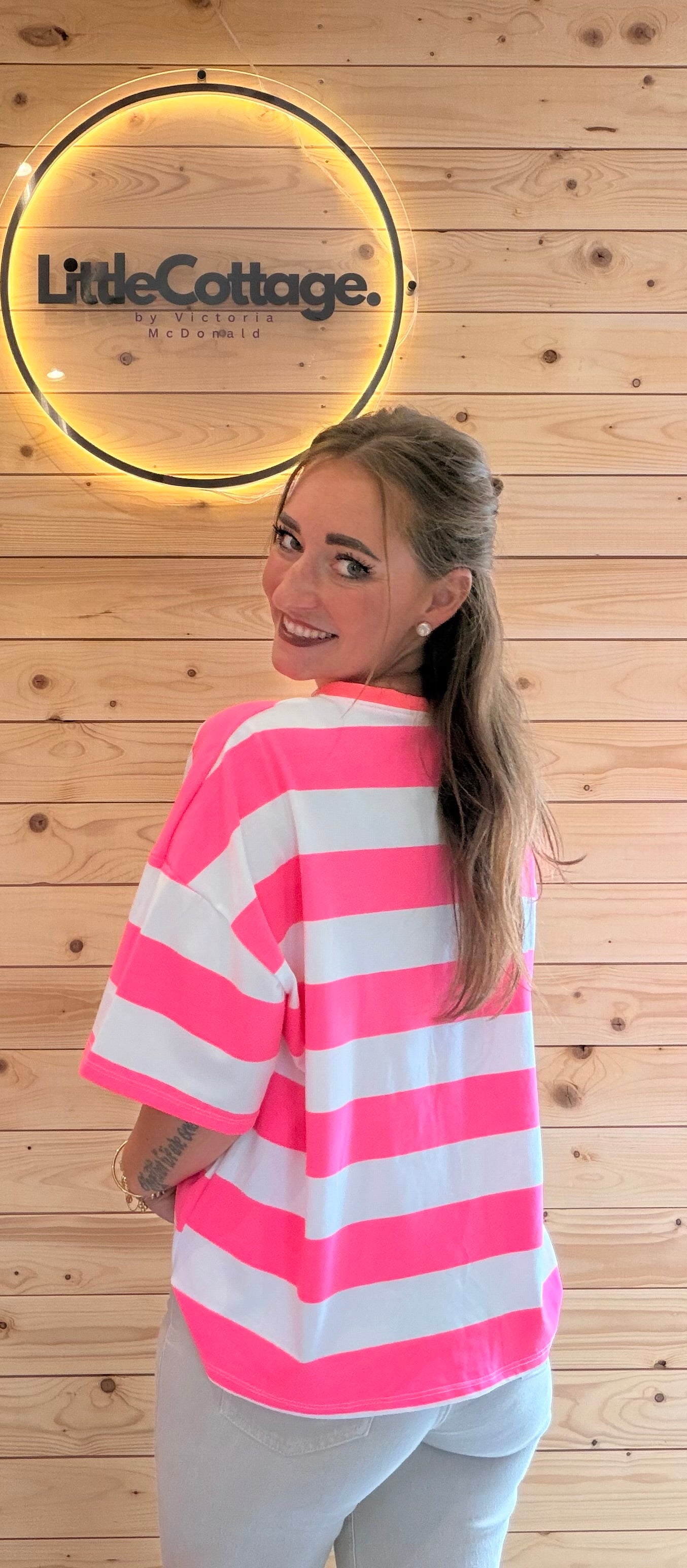 T-Shirt Moin! Weiß/Pink