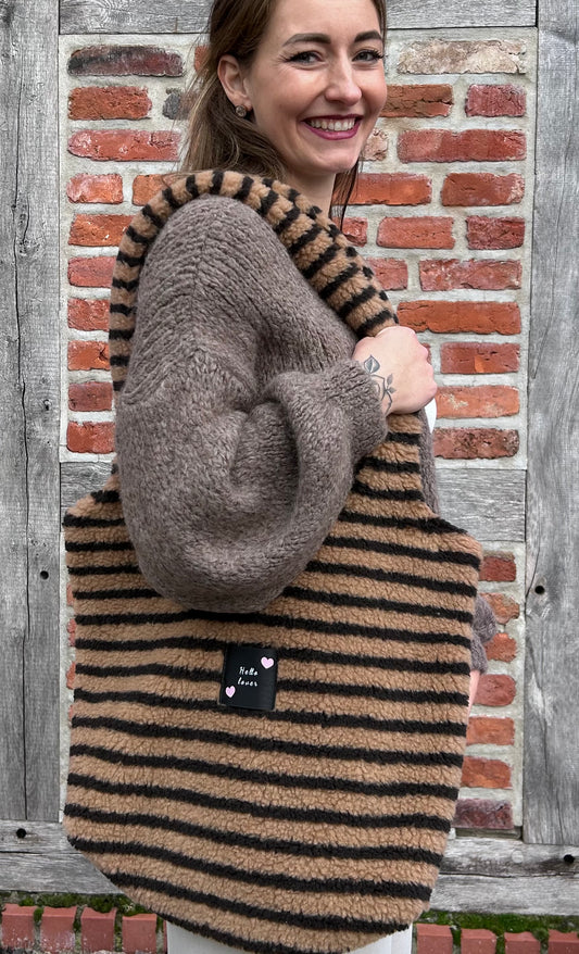 Warm Stripe Teddy Bag