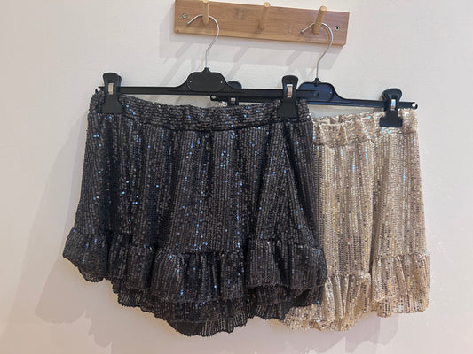 Pailletten Skort schwarz