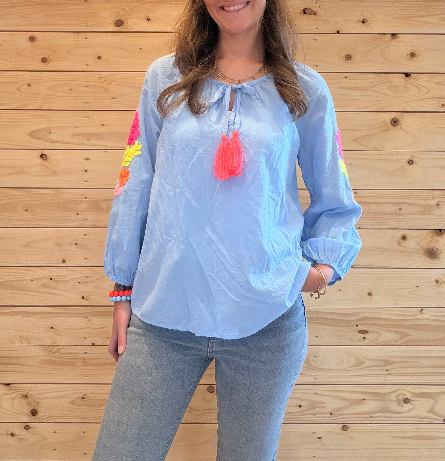 Bluse Flower Breeze Blau