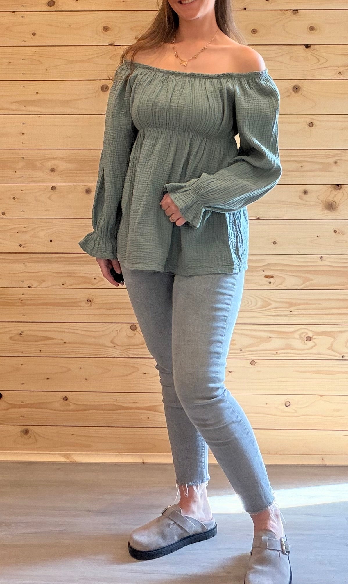 Musselin Dream Bluse Grün