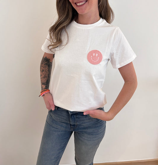 T-Shirt Smiley Rosa
