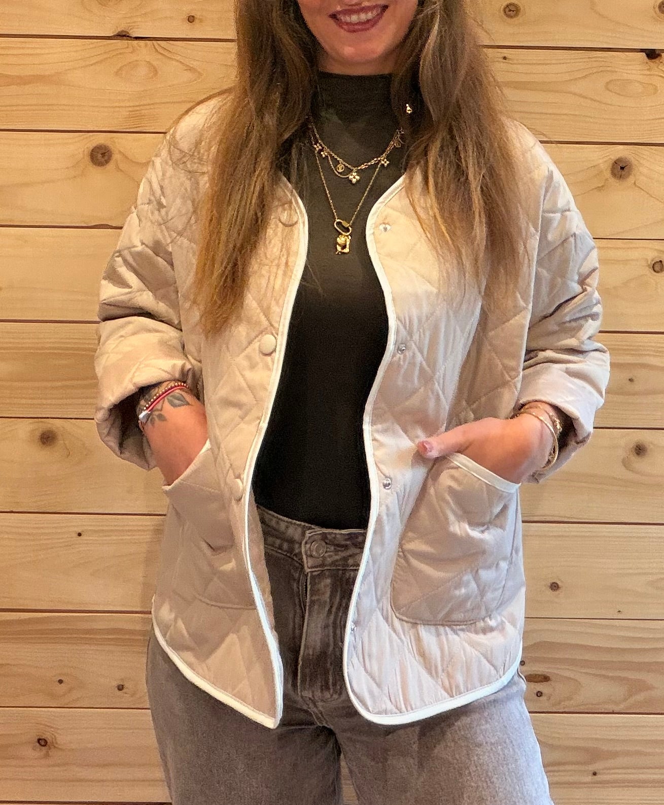 Steppjacke Liv Beige