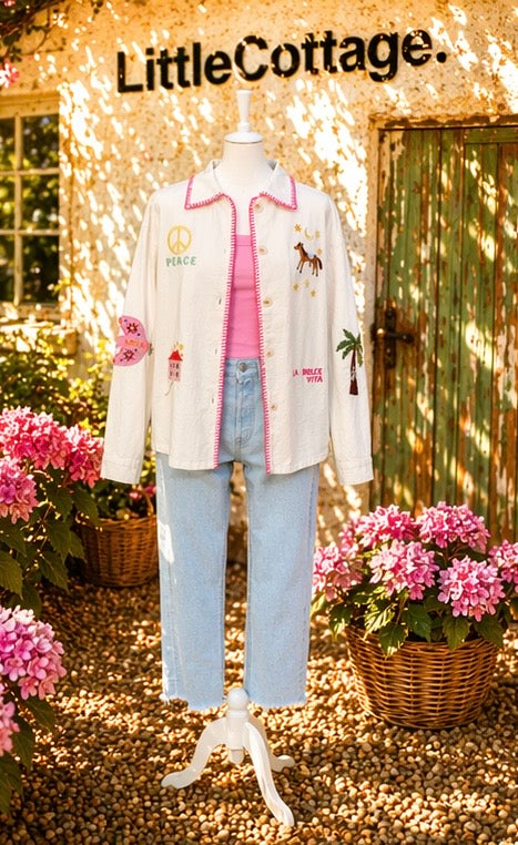 Dolce Vita Oxford Bluse/Jeansjacke