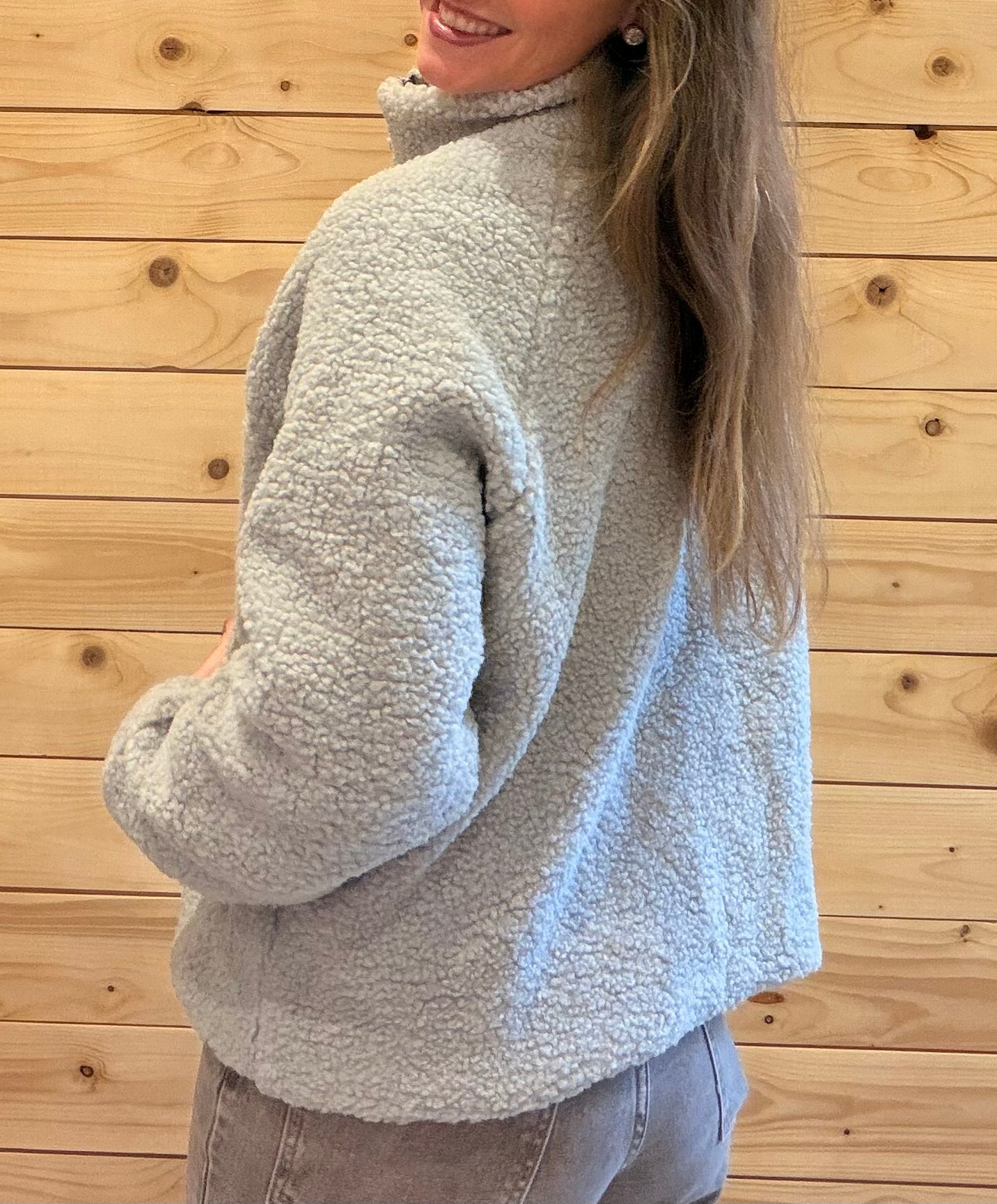 Teddyjacke Cozy Club Grau