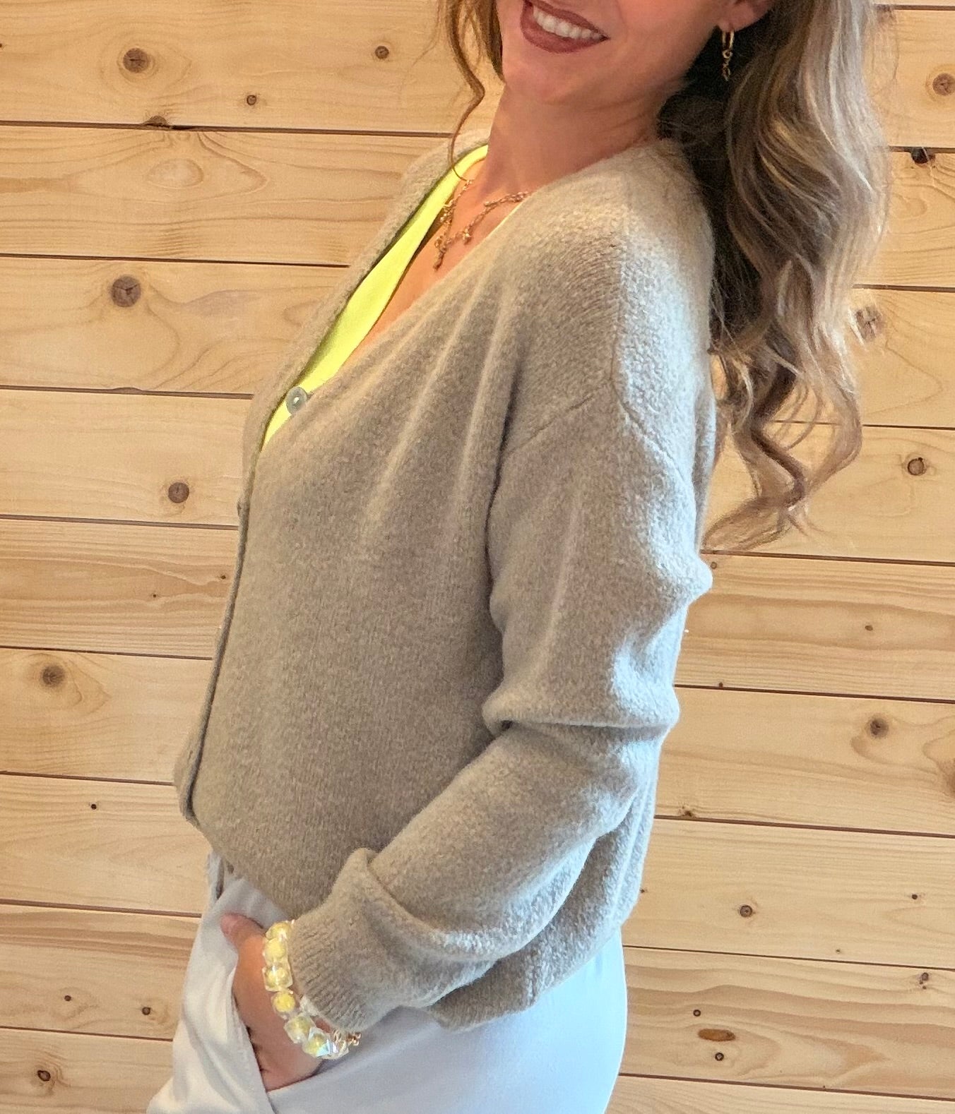 Strickjacke Ella Taupe