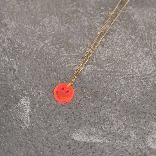 Halskette Lume Charms | Smile Neonpink Gold
